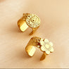 Bague Fleur Dorée – Acier Inoxydable Martelé & Breloque Fleur | Écrin Offert "Charme Fleur" (Copie) Mara Bijoux
