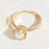 Bague Couronne Argentée – Perle Blanche Nacrée & Strass – Acier Inoxydable Ajustable + Écrin Offert "Caroline" Mara Bijoux