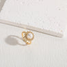Bague Tournesol Argentée – Perle Nacrée – Acier Inoxydable Ajustable + Écrin Offert "Monaco" Mara Bijoux