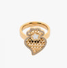 Bague Cœur de Viana Strass – Acier Inoxydable Doré | Écrin Offert "Nala" Mara Bijoux