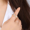 Bague Ajustable Dorée – 2 Zircons Blanc & Violet – Acier Inoxydable + Écrin Offert "Royale doré" Mara Bijoux