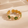 Bague Marguerites Vertes & Blanches – Acier Inoxydable | 12 Fleurs "Marguerite" Mara Bijoux