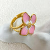 Bague Fleur Rose – Acier Inoxydable Plaqué Or 14K | Bague Ouverte Ajustable  "Niliana" Mara Bijoux