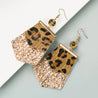 Boucles d’Oreilles Pendantes Léopard en Acier Inoxydable Doré – Strass Marron & Noir, Franges Scintillantes Champagne – Écrin Offert "Anna" Mara Bijoux