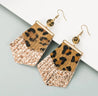 Boucles d’Oreilles Pendantes Léopard en Acier Inoxydable Doré – Strass Marron & Noir, Franges Scintillantes Champagne – Écrin Offert "Anna" Mara Bijoux