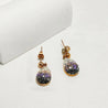 Boucles Goutte Dorée & Strass Violet – Écrin Offert "Gouttelette" Mara Bijoux