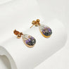 Boucles Goutte Dorée & Strass Violet – Écrin Offert "Gouttelette" Mara Bijoux
