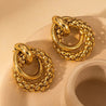 Boucles d’oreilles créoles entrelacées en acier doré "Margot" Mara Bijoux