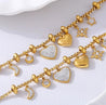 Bracelet Doré avec Breloques Cœur, Étoile, Lunes & Zircon – Acier Inoxydable Réglable – Écrin Offert "Magic" - Mara Bijoux