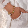 Bracelet Doré avec Breloques Cœur, Étoile, Lunes & Zircon – Acier Inoxydable Réglable – Écrin Offert "Magic" - Mara Bijoux