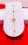 Bracelet Inspiration Fendi – Acier Doré avec FF Entrelacés & Strass Blancs "Felicity" - Mara Bijoux