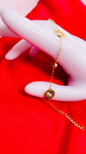 Bracelet Inspiration Fendi – Acier Doré avec FF Entrelacés & Strass Blancs "Felicity" - Mara Bijoux