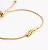 Bracelet Doré Mãe – Acier Inoxydable Réglable avec Petit Cœur | Cadeau Maman | Écrin Offert "Tahiti" Mara Bijoux