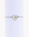 Bracelet Argenté Mãe – Acier Inoxydable Réglable avec Cœur Nacré & Strass | Cadeau Maman | Écrin Offert "Mae coeur nacré Argenté" Mara Bijoux