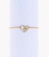 Bracelet Doré Mãe – Acier Inoxydable Réglable avec Coeur Nacré & Strass | Cadeau Maman | Écrin Offert "Mae coeur nacré" Mara Bijoux