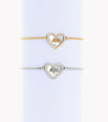 Bracelet Argenté Mãe – Acier Inoxydable Réglable avec Cœur Nacré & Strass | Cadeau Maman | Écrin Offert "Mae coeur nacré Argenté" Mara Bijoux