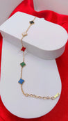 Bracelet doré trèfles multicolores – Acier inoxydable réglable "Aster" - Mara Bijoux