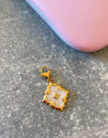 Charm Losange Nacré avec Strass – Fermoir Mousqueton (Pour Collier, Bracelet ou Chaîne de Cheville) "Roxa" - Mara Bijoux