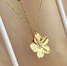 Collier Fleur Dorée Grande Taille – Acier Inoxydable & Écrin Offert "Flora" Mara Bijoux