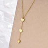 Collier Doré Trois Cœurs en Acier Inoxydable – Bijou Femme Élégant 40+5 cm avec Écrin Cadeau Offert "Glamour" Mara Bijoux