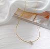 Collier Doré avec Zircon Blanc – Acier Inoxydable + Écrin "Juliette" Mara Bijoux