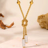 Collier Doré Épais avec Nœud & Zircons – Écrin Offert "Stacy" - Mara Bijoux
