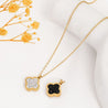 Collier Réversible Blanc & Noir – Acier Titane Doré  "Cassia" Mara Bijoux