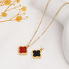 Collier Réversible Rouge & Noir – Acier Titane Doré "Sulpicia" Mara Bijoux