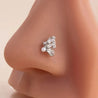 Piercing Nez Papillon Argenté – Perle Blanche – Acier Inoxydable, Tige en L + Écrin Offert "Abelle Argenté" Mara Bijoux