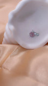 Piercing Nez Fleur Argenté – Zircons Roses + Écrin Offert "Camélia Argenté" Mara Bijoux