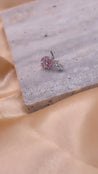 Piercing Nez Fleur Argenté – Zircons Roses + Écrin Offert "Camélia Argenté" Mara Bijoux