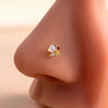 Piercing Nez Papillon & Fleur – Zircon Blanc et Violet Foncé – Tige en L + Écrin Offert "Miki Doré" Mara Bijoux