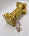 Piercing Nombril Cœur Doré – Zircon Rose & Strass + Écrin "Angie Dorée" Mara Bijoux