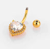 Piercing Nombril Cœur Doré – Zircon & Strass + Écrin "Linda" Mara Bijoux